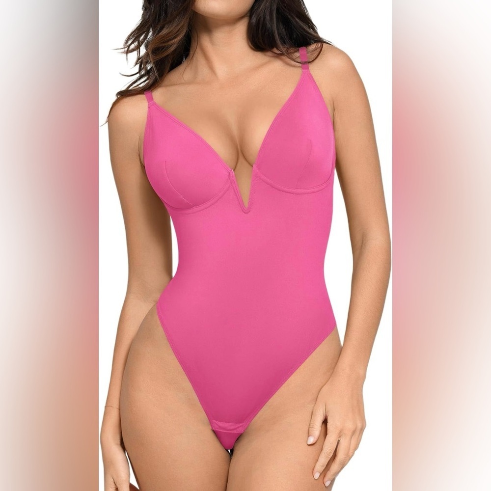 Popilush Shapewear Bodysuits Women Tummy Control Body Suit Deep V Corset XXL